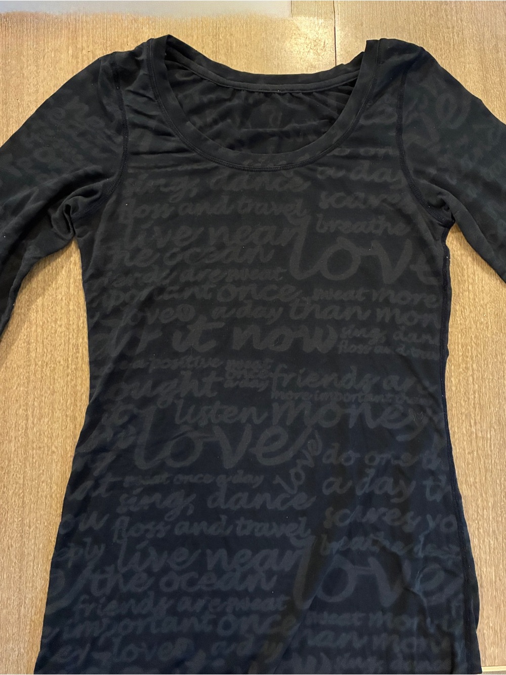 Lululemon Black Long Sleeve with Script